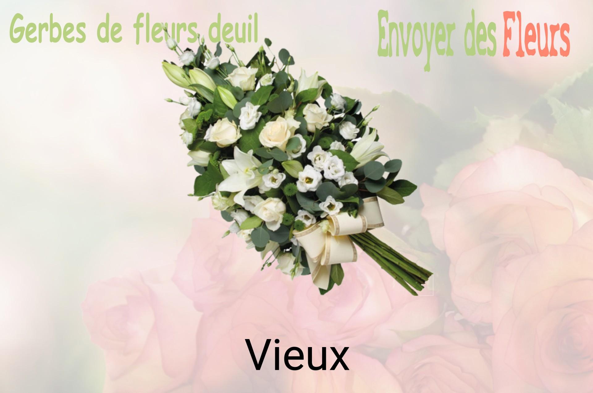 Gerbe de fleurs de deuil livrée à Vieux